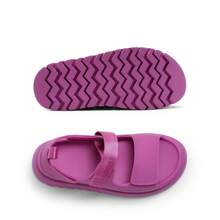 Women Platform Wedges Sandals Chunky Open Toe Comfortable Walking Casual Fashion Flat Sandals With Adjustable Hook Loop Straps Outdoor Shoes - 玫紅色 - 查看 7