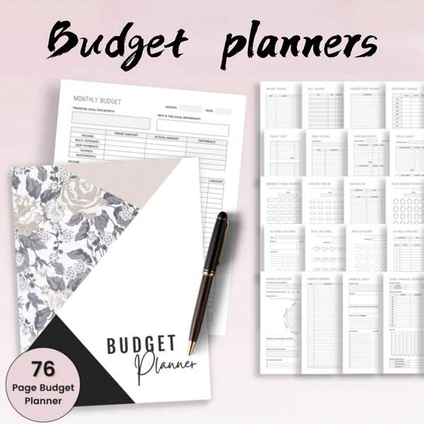 Budget Planner 2025: cele finansowe, fundusz awaryjny, miesięczne/tygodniowe budżety, wyzwanie 52-tygodniowe, system kopert gotówkowych, śledzenie inwestycji i emerytur, menedżer subskrypcji, fundusze oszczędnościowe (ślub, Boże Narodzenie, samochód, dom), macierz priorytetów, główna lista zadań, strony notatek