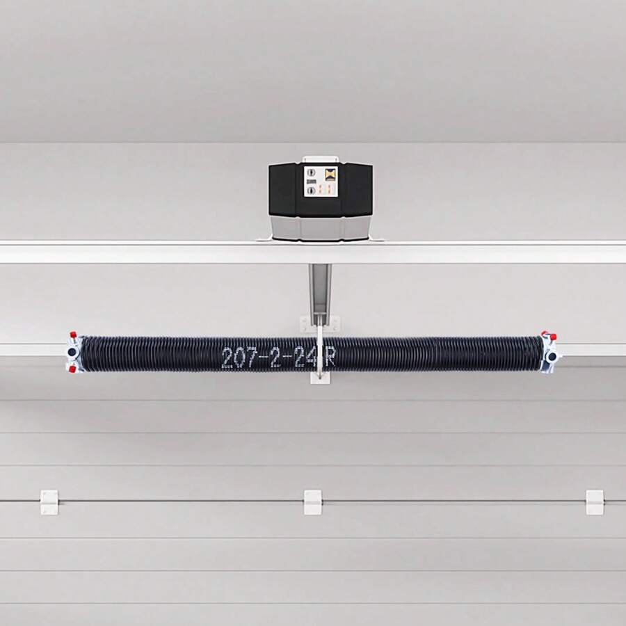 Garage Door Torsion Springs, 1 Pair, 0.207 X 2 X 24 In To 0.25 X 2 X 32 In, 16000 Cycles, Electrophoresis Black Coated For Replacement, Garage Door Springs With Non-Slip Winding Bars, Gloves And Mounting Wrench - 0.207 X 2 X 24 Inches - View 1