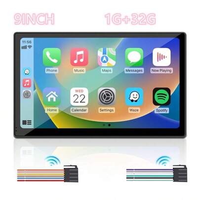 2025, visualización portátil inalámbrica CarPlay para coche, visualización de reproducción de coche de 9 pulgadas, compatible con Android Auto y Apple CarPlay, reproductor multimedia,