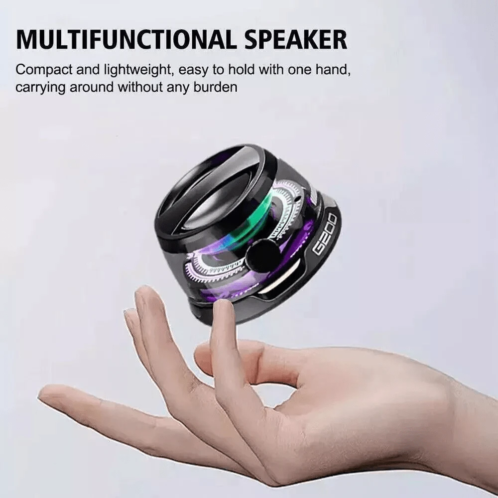 Magnetic Ultra-Portable LED Bluetooth Speaker G200 Wireless Speakers Mini RGB - Black - View 1