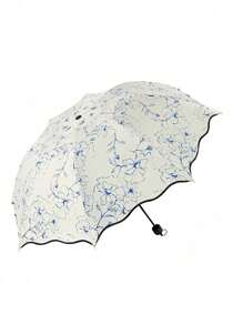 时尚防晒雨伞，防护伞，两用折叠伞，轻巧紧凑型自动雨伞，三折单人伞，适合男女夏季避暑，沙滩，旅行