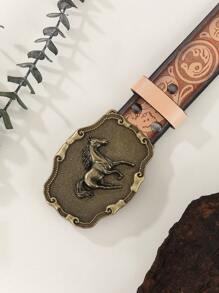 Western Cowboy Stijl Verstelbare Paardenpatroon Retro Mode Riem