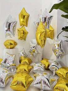AFYPRTY 10/20pcs 18 Inch Star Aluminum Foil Balloon Helium Balloon Suitable For Birthday Party Balloon Festive Party Room Decoration Supplies Mother's Day Valentine's Day Outdoor Event Planning Decorations, 1pc/5pcs - Multicolor - View 8