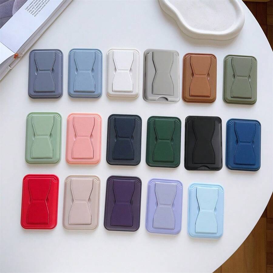 1 chiếc Ốp điện thoại có keo dán giữ thẻ, Ví dán mặt sau điện thoại di động đa năng có 1 khe cắm thẻ & Giá đỡ để bàn có thể gập lại - Nhiều màu - Xem 1
