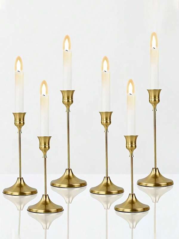 Candle Holder Gold Candlestick Holder - Taper Candle Holders Brass Candlestick Holders Fireplace Decor Candelabra Table Decor Pillar Candle Holder For Wedding Gifts Birthday Graduation