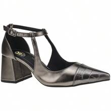 Buckle Strap Pumps Designed Toe High Heel Comfortable Formal Shoes 18300 - Silver - View 1