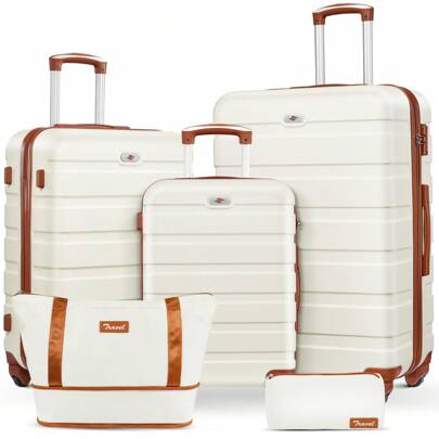 Luggage Sets 6 Piece Suitcases With Wheels, Suitcase Set ABS Hard Case Luggage With Spinner Wheels TSA Lock, Cosmetic Case Luggage, Travel Duffel Bag