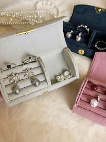 1pc Compact & Elegant Jewelry Box For Earrings Rings Necklaces, Travel Jewelry Organizer Girlfriend Gifts Sun Travel Cool