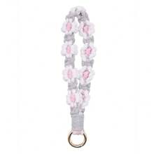 1pc Daisy Flower Cute Polyester Fiber DIY Handmade Wrist Keychain Keyring Phone Lanyard Bag Charm Backpack For School Letter