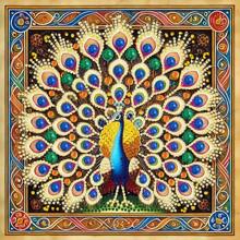 5D 钻石画动物设计 DIY 套件采用不对称钻石马赛克水晶艺术，无框墙面装饰，适合家居装饰和礼物 - 彩色 - 查看 14