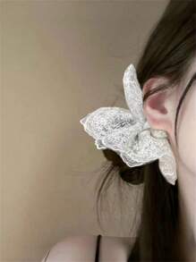 1 pièce Chouchou en dentelle doux et élégant pour femme, support de queue de cheval, convient aux robes, accessoire capillaire pour le port quotidien, printemps/été, chouchous de style bohème chic