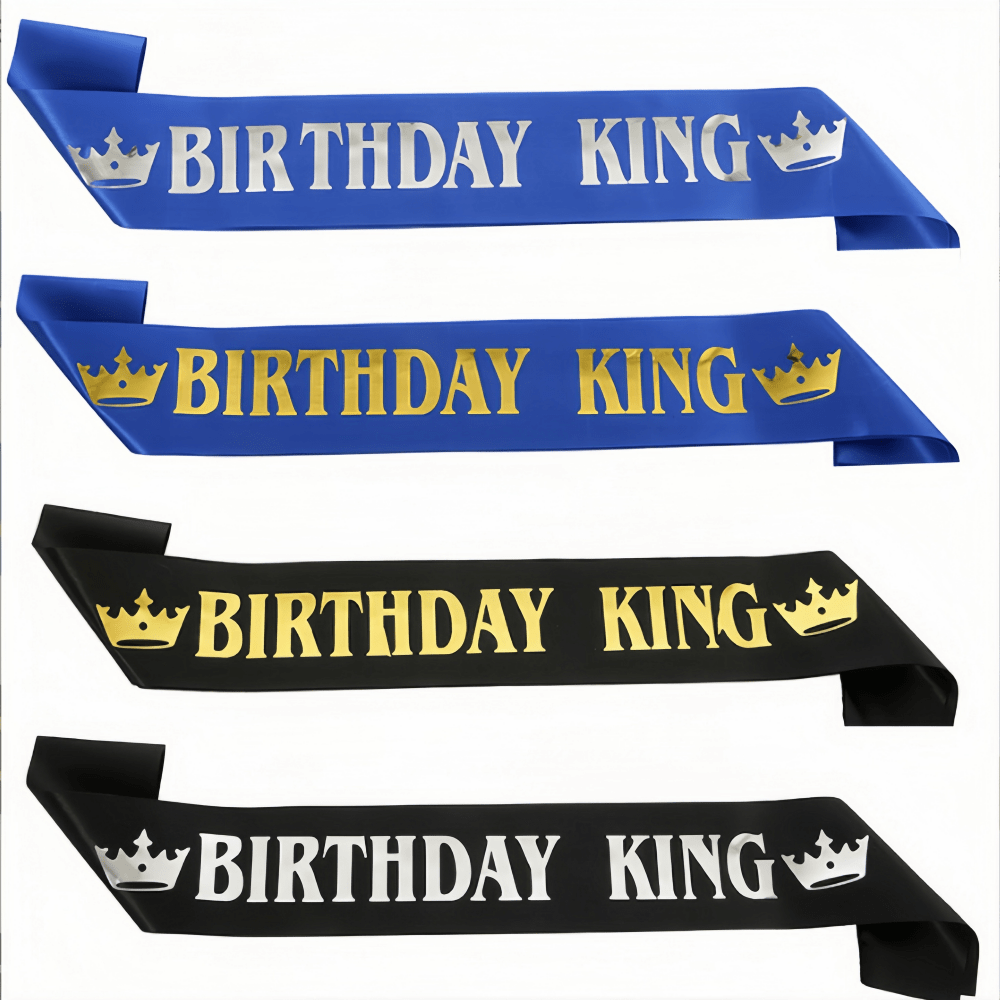 1 peça de fita elegante de príncipe de aniversário - preta e azul, adequada para celebrações de marcos masculinos (18, 20, 30, 40, 50, 60) - Adicionando um toque de elegância à decoração da sua festa