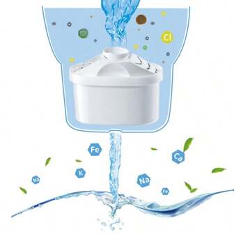 1pc/3pcs/12pcs Universal Water Pitcher Replacement Filter Cartridges, Remove Mud, Sand, Rust, Hair, Particles, Reduce Discoloration, Odor, Limescale, Residual Chlorine, Improve Water Taste