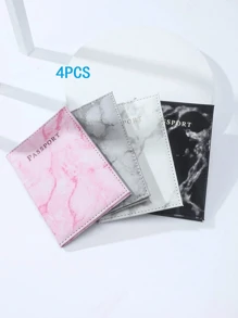4 Pcs Travel Passport Holder Travel Document Storage Set Creative Passport Holder And Ticket Clip, Fashionable Passport Cover For Protecting During Holiday Travels Travel Essentials Travel Accessories Travel Must Haves
