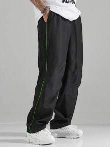 1 pieza Pantalones casuales sueltos para hombres, aptos para primavera/verano, playa, vacaciones, uso diario, entrenamiento, actividades al aire libre, fitness, correr, versátil y de moda para la calle