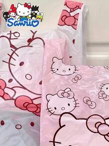 Sanrio 50 piezas Bolsas de basura desechables de diseño rosa de dibujos animados de Sanrio KTM de material PET, adecuadas para sala de estar, dormitorio, baño y cocina, solución de regalo y almacenamiento, bolsas de limpieza de diseño de dibujos animados lindos, bolsas de basura de escritorio Kawaii, botes de basura para el hogar, la oficina y la cocina, bolsas de almacenamiento para camping al aire libre
