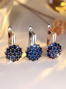 1 Par de Pendientes de Lujo con Circonita de Girasol y Copo de Nieve, Adecuados para Bodas, Damas de Honor, Esposa, Hija, Regalo del Día de San Valentín