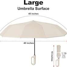 10pcs Reverse Folding Umbrella With Carabiner Handle, Windproof Portable, 46-Inch Diameter, Dual-Use For Men And Women, Rain & Sun Protection - Multicolor - View 2
