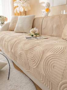 1件装现代简约防滑沙发套，可水洗，防尘，厚绒面料，适用于L型沙发和1/2/3/4座沙发，米色，舒适，宠物友好，房间装饰礼品 - 咖啡棕 - 查看 6