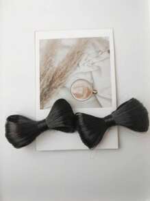 2pcs Silky Shiny Bowknot Hair Clips For Women, Suitable For Everyday Use - Multicolor - View 4