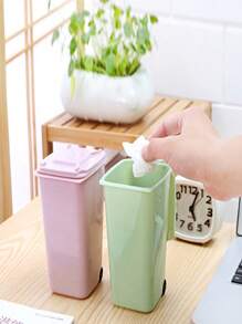1PC Mini Garbage Bin, Covered Small Trash Can, Desktop Trash Can, Plastic Desktop Waste Paper Basket, Swing-Top Design To Prevent Odor Leakage, Used For Storing Fruit Peel And Paper Scraps On Desk To Keep Tidy, For Bathroom, Home Office Desk Decor,Coffee Table, Office, Living Room, Study - Multicolor - View 3