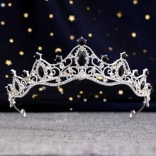 Bride Crown Stylish All-Match Rhinestone Crown, Minimalist High-End Dress Accessory, Photoshoot/Wedding Gown Hair Decor