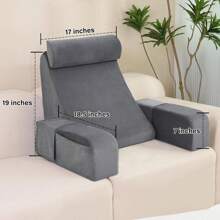 ENITYA Reading Pillow Sitting In Bed Adult, 19 Back Support Pillow Bed Sitting Up, Backrest Cushion Reclining,Gaming,Resting,Watching TV In Couch Or Floor, Wedge With Arms, Medium()