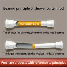 FEPK 1 szt. Wielofunkcyjny, rozsuwany drążek na zasłony, łatwy montaż, odpowiedni do łazienki, kuchni, parapetu, balkonu, salonu, może być używany jako drążek na zasłony, drążek podtrzymujący szafę, suszarka do ubrań, dekoracja świąteczna - Wielokolorowe - Zobacz 5