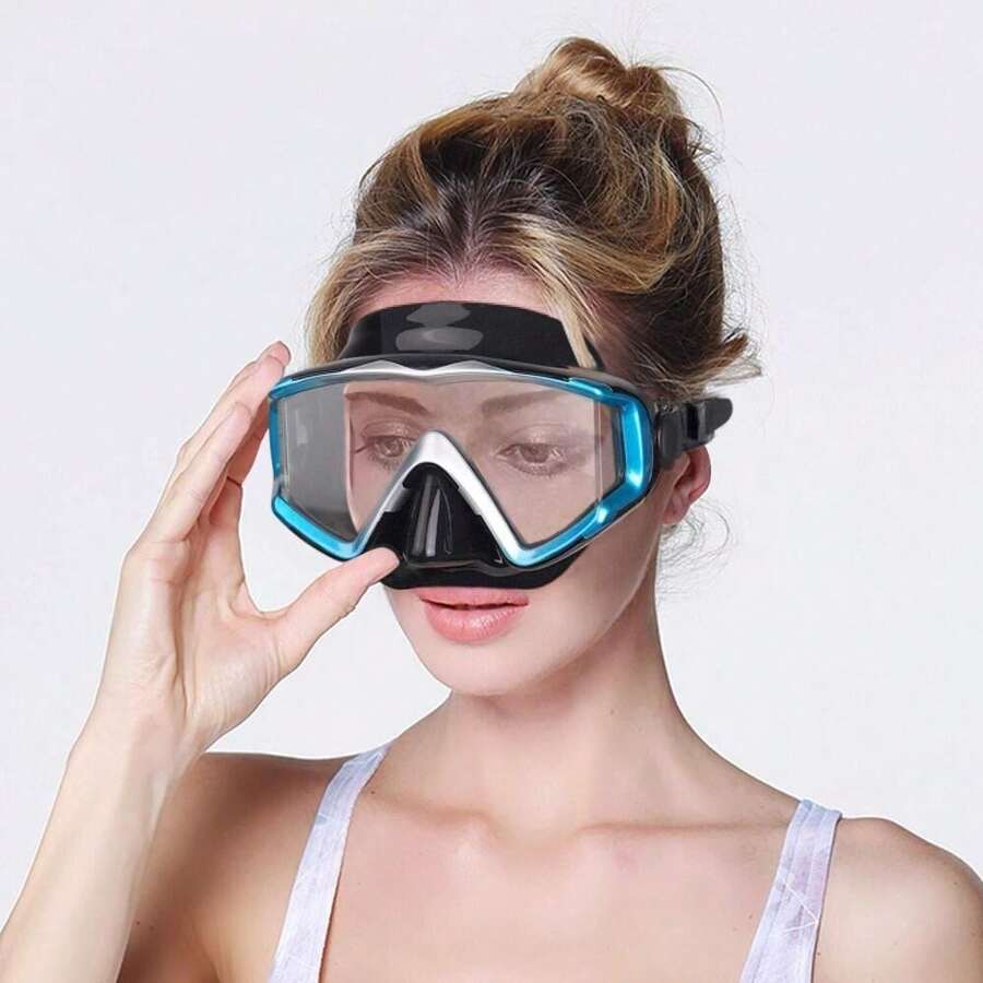 Scuba Diving Mask Tempered Glass Lens Swim Snorkeling Dive Mask Panoramic View(Diving)
