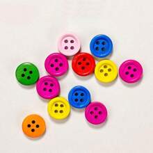 50 stuks gemengde kleuren 1,15 cm/1,5 cm houten knoop met 4 gaten, ronde houten knoop, doe-het-zelf knutselwerkjes en kledingdecoratie