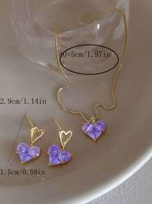 Set de joyería de 3 piezas con zirconia y perlas elegante - collar y aretes, de moda para fiestas y uso diario