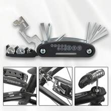 PowerMotor PowerMotor Motorcycle Multi-Function Repair Tool 1 Pack 16 In 1 Mountain Bike Galvanized Multi-Function Tool Inside And Outside Hexagonal Screwdriver Wrench Riding Equipment Outdoor Sports