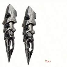 Oversized gegliederter Fingerring, Vampir Klauen Rüstungsschmuck, flexibler Metallklauen Spitze, Gothic Schwarz Geschenk zum Muttertag