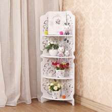 4-Tier Corner Shelf Bathroom Shelf Vertical Shelf - White - View 1