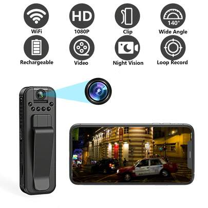 Camynra Cámara corporal mini L7 HD1080P, grabadora de vídeo digital portátil pequeña con visión nocturna infrarroja, cámara filmadora en miniatura para grabación de reuniones empresariales y aplicación de la ley, grabadora de vídeo con visión nocturna