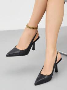 Escarpins à bout pointu et imprimé serpent pour femmes, chaussures à bride arrière, talons aiguilles sexy pour soirée, tenue casual et professionnelle, printemps