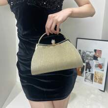 A Small Gold-Embellished Ladies' Bag, A Fashionable Princess Bag With Pleats And A Banquet Handbag