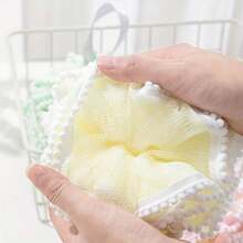 4pcs Lace Extra Exfoliating Home Spa Shower Loofahs, Sponge Brushes, Bath Spa Scrubber For Face & Body, Gently Foaming