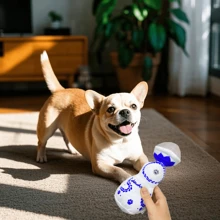 Pet Toy Plastic Bottle Shape Squeaky Toy For Dogs, Made Of Polyester Material, Companion For Dogs - Multicolor - View 10