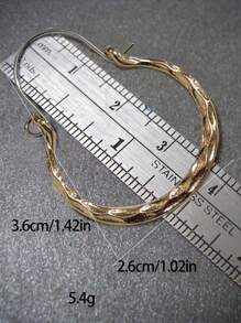 2 Stücke Geometrische Metall-Creolen, minimalistischer Vintage-Stil, geeignet für Party und Alltagsgebrauch