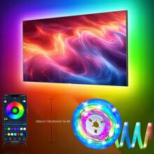 1 PC Colorful RGB-IC Light Strip For DIY, With Color Chasing Effect, USB Smart Wireless LED Light Strip Controlled By APP For Music Sync Color Changing, Suitable For TV, Computer, Bedroom, And Gaming Monitor, Home Decoration For Living Room, Halloween, Christmas, Wedding, Wall Decoration, Travel, Camping, Parties, Perfect Gift For Birthdays And Christmas