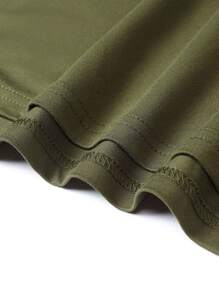 メンズカジュアル夏文字プリント半袖Tシャツとショーツセット2点、レギュラーフィット ポケット スポーツ ドローストリング付きウエストパンツ、旦那様や彼氏へのプレゼントに最適 - アーミーグリーン - チェックする 7