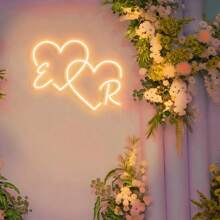 1pc Customized Split Neon Sign Single-Line Single-Character Name Wedding Glow Neon Sign Customized Names Neon Sign, Suitable For Wedding Decoration, Anniversary Decoration, Proposal Scene Decoration, Birthday Party Decoration, Etc. - Multiple Colors and Styles - View 3