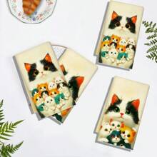 2 piezas Paños de cocina con estampado de gato, paños suaves y absorbentes de fibra superdensa, toallas de baño, estilo de dibujos animados modernos, lavable a máquina, adecuado para la decoración del hogar y restaurantes, regalo perfecto para amantes de los gatos, apropiado para la cocina, comedor, baño, hogar, 18*28 pulgadas