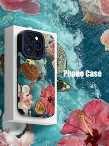 Summer Phone Case 1pc Turtle Shell Vertical Striped Faux Leather Shockproof Anti-Fingerprint Protective Phone Case Compatible With Apple And Models Waterproof Anti-Fall Scratch Resistant - Multicolor - View 2