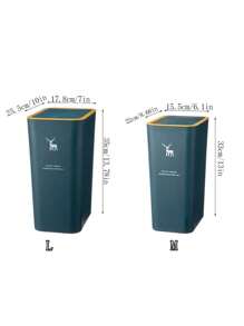 1pc Minimalistic Deer Design Plastic Trash Can, Foot Pedal Lid Garbage Bin For Bathroom Or Kitchen - Multicolor - View 8