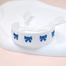 1 pulseira de estilo boêmio bordada e feita à mão com laço, ideal para presentear familiares, amigos, colegas de classe, festas, viagens e uso diário