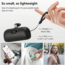 Sạc nhanh tích hợp cáp, pin dự phòng dạng viên nang, thích hợp cho kỳ nghỉ hè, du lịch ngoài trời/cắm trại và nguồn điện dự phòng khẩn cấp. Quà tặng cho gia đình, bạn bè, sinh nhật, quà tặng hiển thị công suất, quà tặng ngày Valentine. - màu xanh lá - Xem 5