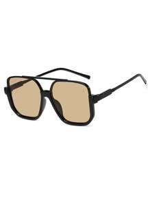 1 pieza Gafas de moda para mujer de marco cuadrado medio, exquisitas y versátiles